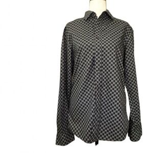 Michael Kors Button Down Logo Long Sleeve Shirt 100% Cotton Slim Fit